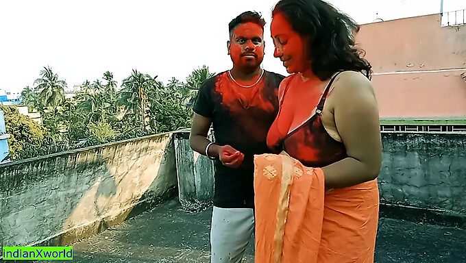 Indian 18-Year-Old Engages In Dirty Talk And Fingering With Two Attractive Cougars At A Holi Celebration.