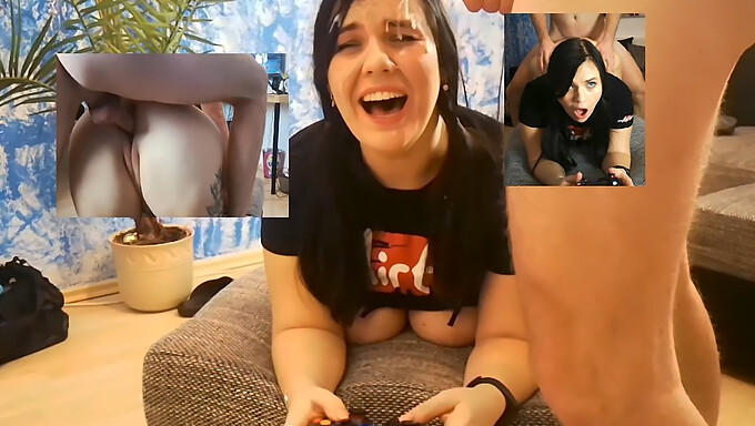 German Girl'S Intense Facial Abuse During Gaming Session