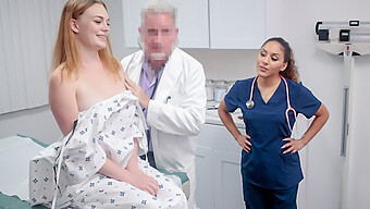 A Pervy Doctor And His Nurse Indulge In Some Unconventional Treatment With A Curvy-Assed Girl'S Snug Pussy