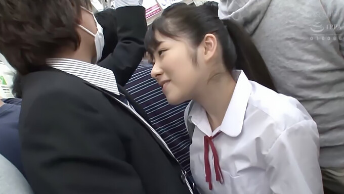 Young Asian Babe Gives An Old Man A Sloppy Blowjob On The Train