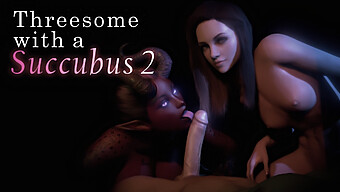 Η 3d Animated Succubus Απολαμβάνει Στοματικό Και Διεισδυτικό Σεξ Με Ένα Ζευγάρι