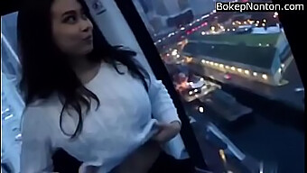 Indonesian Teen Flashes Big Naturals In Public