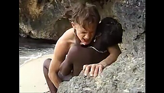 A Young Black Woman From Africa Receives Anal Penetration On The Shore And Ejaculates