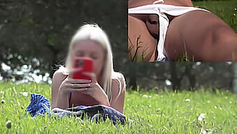 Public Exhibition Of Small Penis And Foot Play In Park