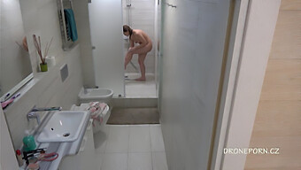 Secretly Watched European Teen'S Shower