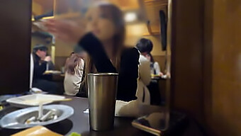 Real-Life Hidden Footage Of A Slim Japanese Hostess And Her Drinking Session