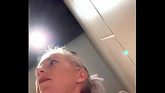 German Girl Pleasures Herself In Restaurant Restroom