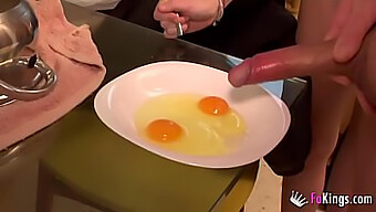 Ainara'S Culinary Delight: Eating A Cum Omelette For Her Morning Meal