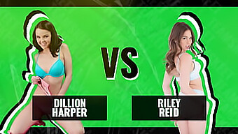 Riley Reid和dillion Harper在终极奖项的热辣比赛中