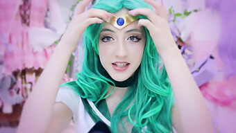 Beckii Cruel的sailor Neptune角色扮演:男人必看的