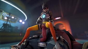 Анимационно Overwatch Видео Показва Tracer И Roadhog В Действие